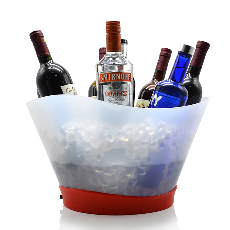 Acrylic Material Plastic Waterproof Color Changing Light Up Ice Bucket Beer Led Ice Bucket New Mold Led Ice Bucket For Grey Goos