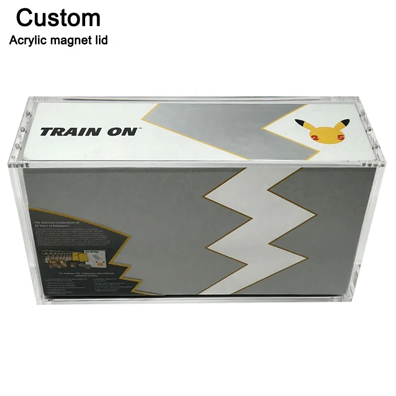 Custom Pokemon UPC ETB Booster Box Display case Elite Trainer Box Magnet Lid Case Screw Assembly Closure Acrylic Protector Case