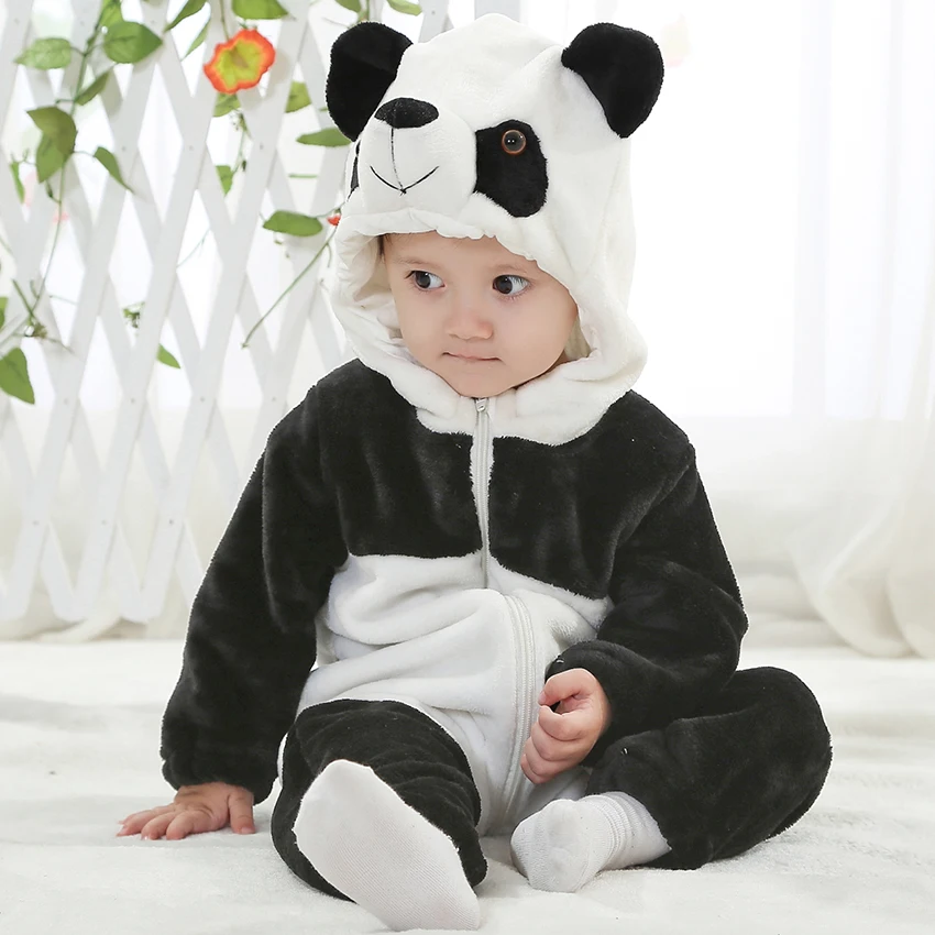 TONWHAR wholesale animal romper for baby unisex baby clothes newborn flannel onesie kids jumpsuit