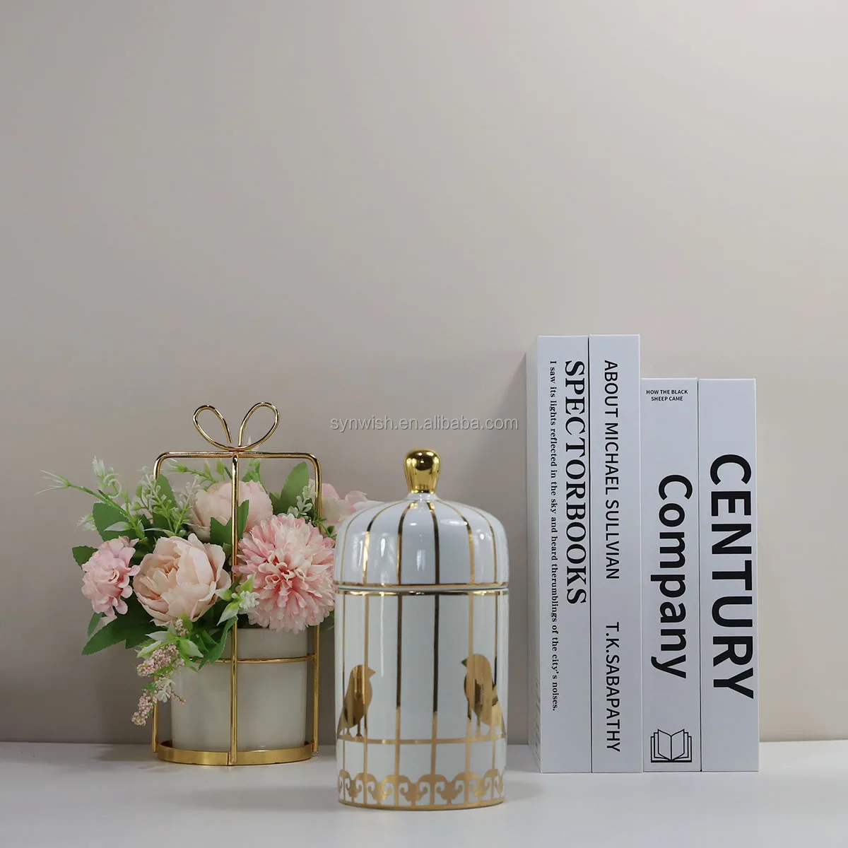 Synwish Custom Supplies Luxury Ceramic Candle Vessel Empty Candle Container Eco-Friendly Candle Jar with Lid and Box