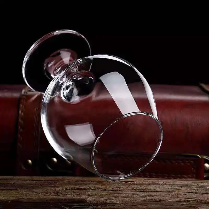 Hot vodka brandy frosted wine glass and brandy whisky glass goblet