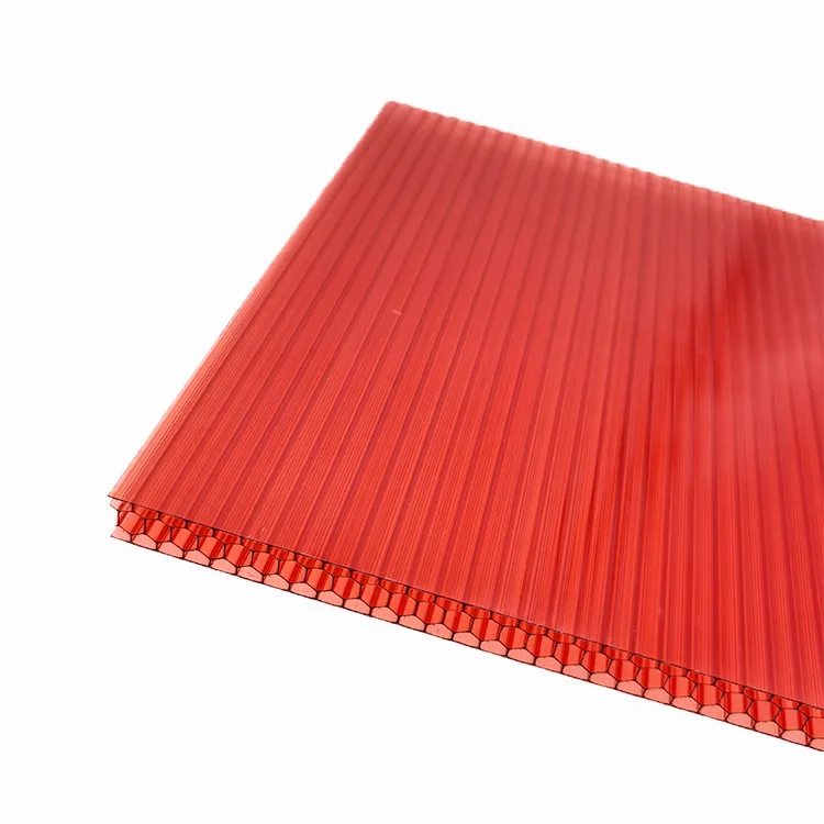Bayer 10mm red UV-proof polycarbonate honeycomb board for decoration