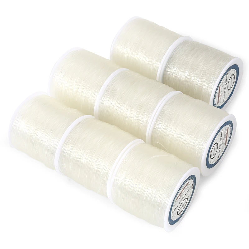 inelastic Jewelry Making Transparent Thread Non-Elastic Fishing Line Braided Round Wire Transparent Crystal Plastic Cord