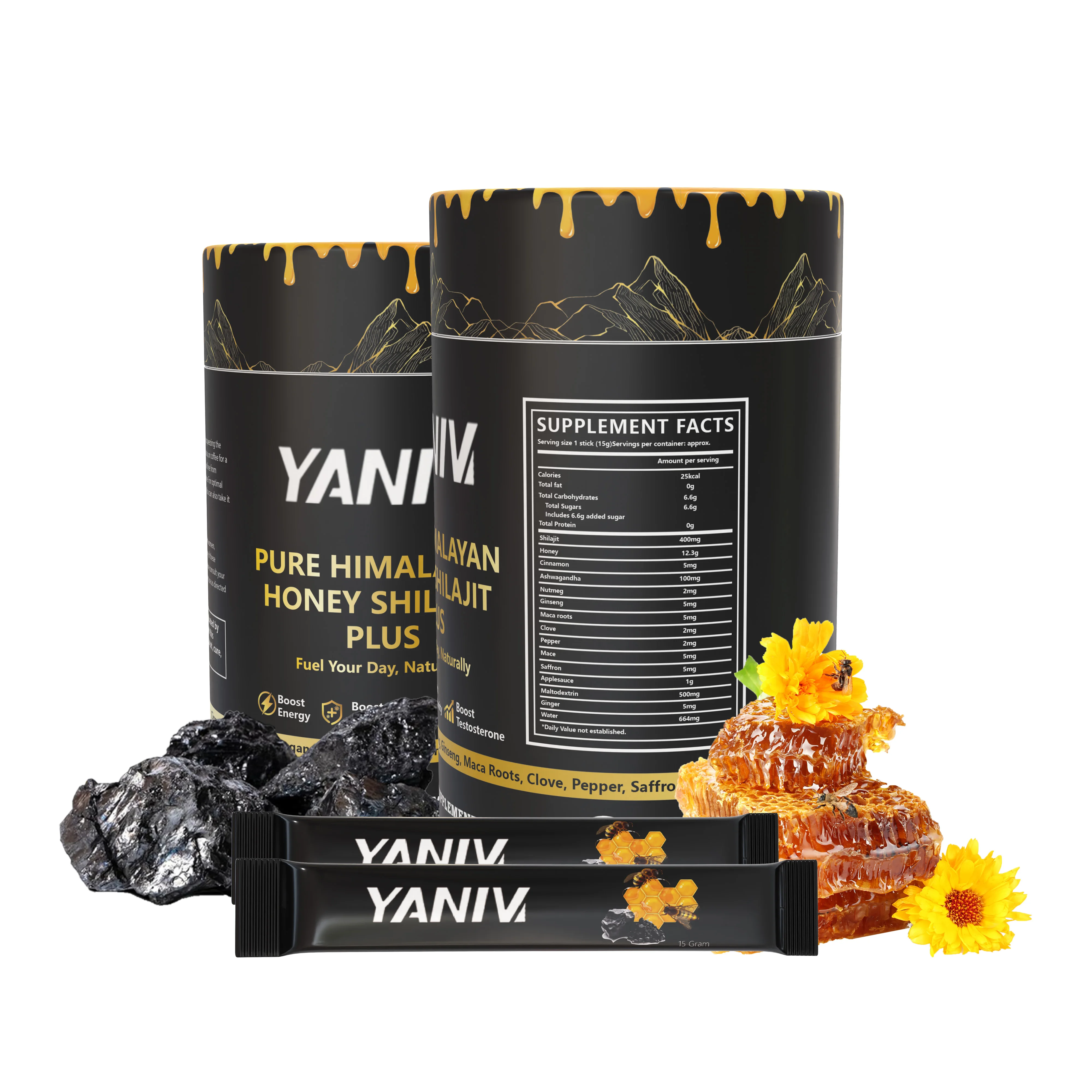 Original Factory Pure Himalayan Shilajit Honey Sticks Drinks OEM ODM Supplement Custom Honey Shilajit Jelly Sticks with GMP