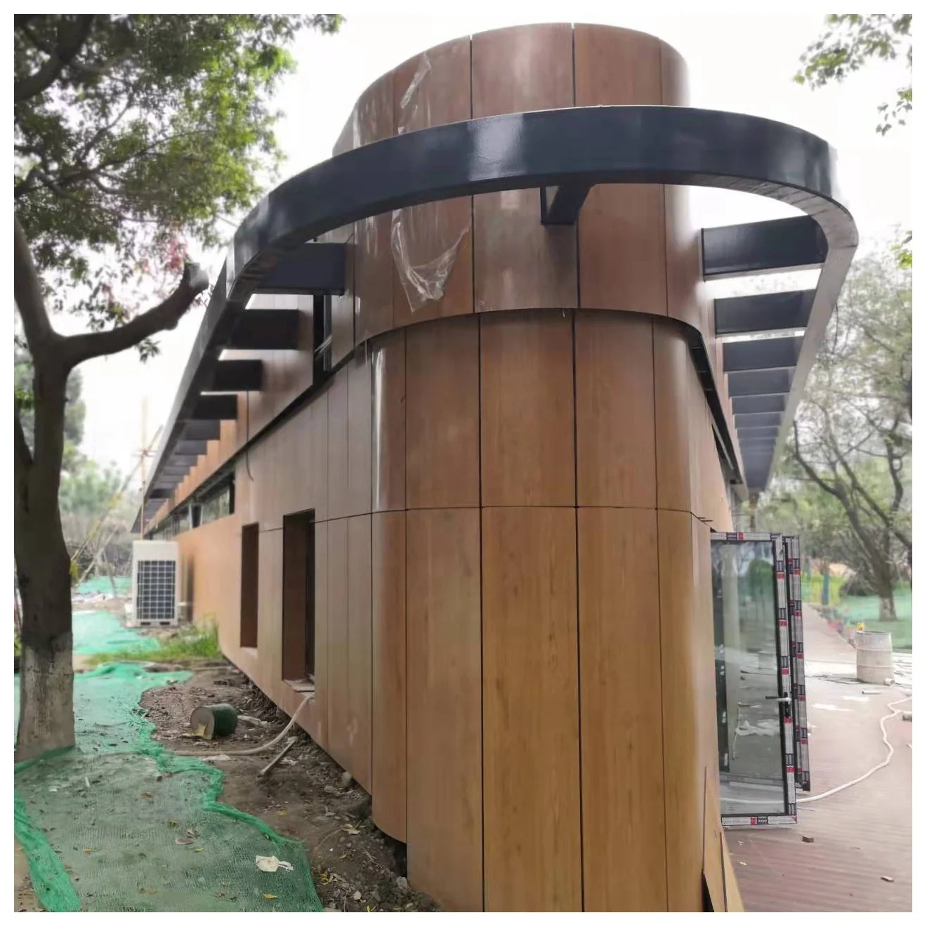 Wood Grain decorative design moulding siding fluted panels outdoor  Aluminum-Plastic exterior wall cladding