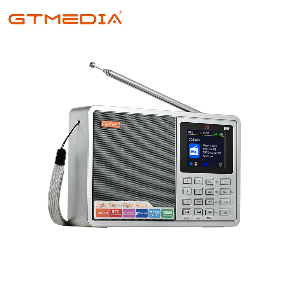 GTMEDIA D2 2.4 inch TFT-LCD color display Portable digital DAB+ Radio Receiver Support DAB+/FM RDS wavebands Radio