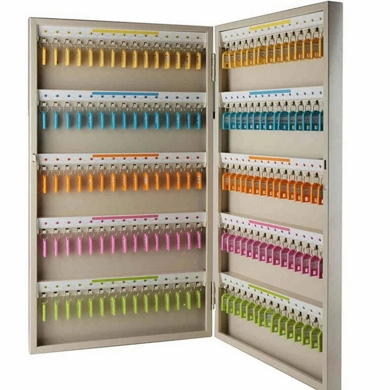 150 Hooks Key Lock Box Cabinet Wall Mount Key Organizer with Key Tags Key Safe for Car Hotels Office House