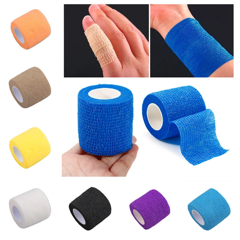 Medical Self Adhesive Elastic Bandage Colorful Sports Wrap Tape for Finger Joint Knee First Aid Kit Pet Tape