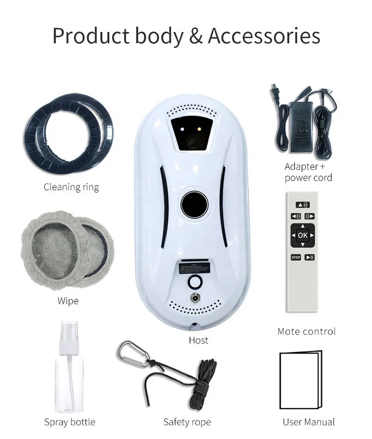 Mobile APP remote control Window washing drone Glass vacuum cleaner Skyscraper Window cleaning robot