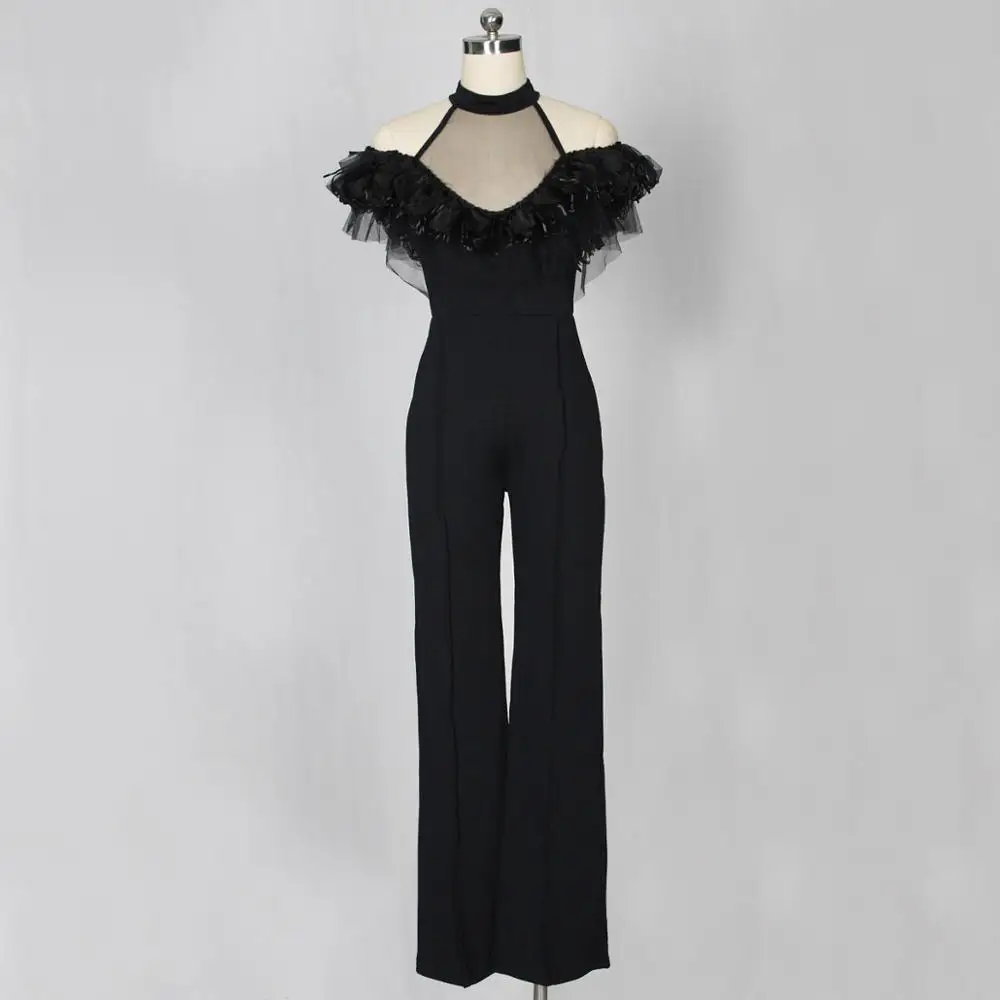 
Elegant Summer Jumpsuit Off Shoulder Slim High Waist Romper Sexy Ladies Work Overalls Women Jumpsuits Plus Size 