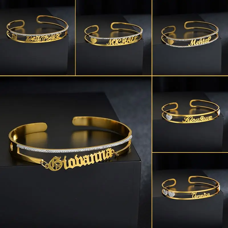 Oem Custom Necklace & Personalised Bracelets Women Stainless Steel Name Plate Bracelet