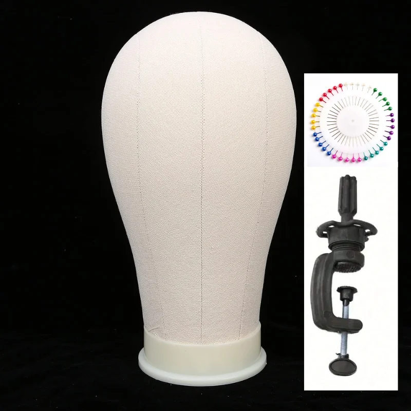 42 Pcs Set Canvas Head for Wigs 21/22/23/24 inch Salon Styling Hairstyle Doll Head Durable Equipped with brackets & Pearl Needle