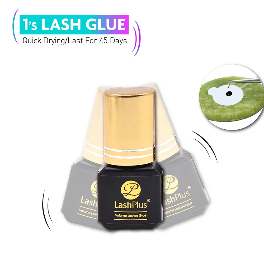Wholesale Custom logo 5ml Lightning fast long retention eyelash extension adhesive LED UV lash glue