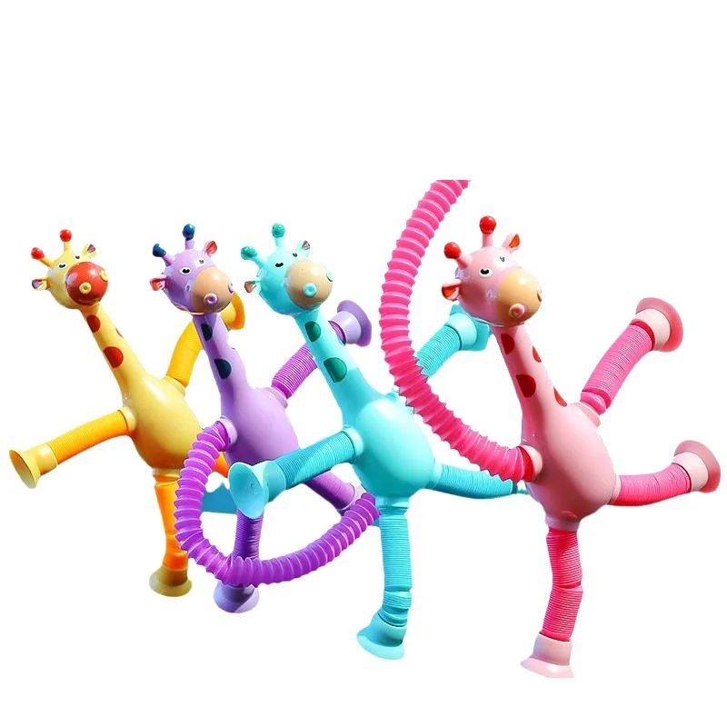Suction cup Giraffe robot telescopic toy stretches tube to develop imagination to relieve stress