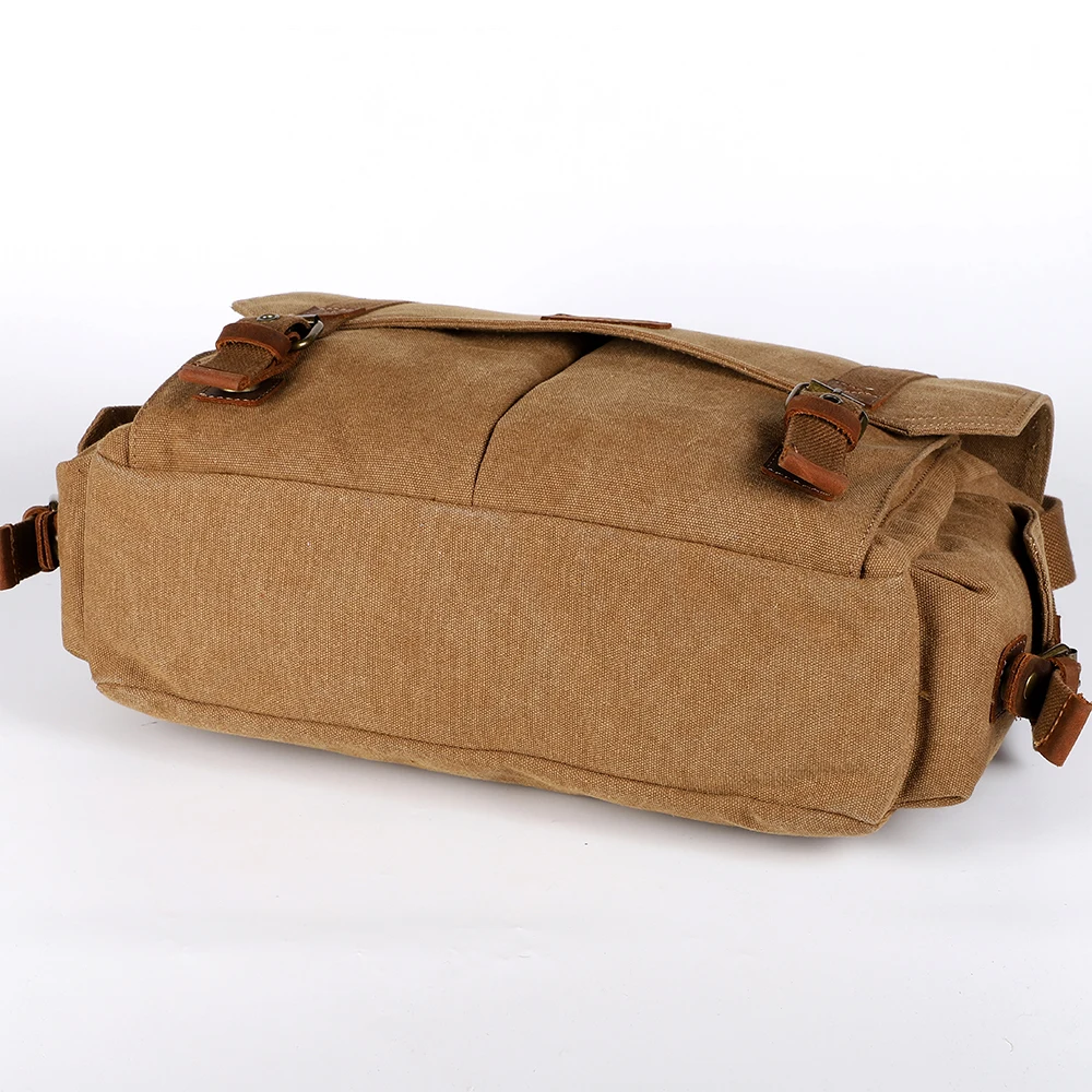 Waterproof Men Classic Waxy Canvas Messenger Bags Men Travel Canvas Shoulder Bag