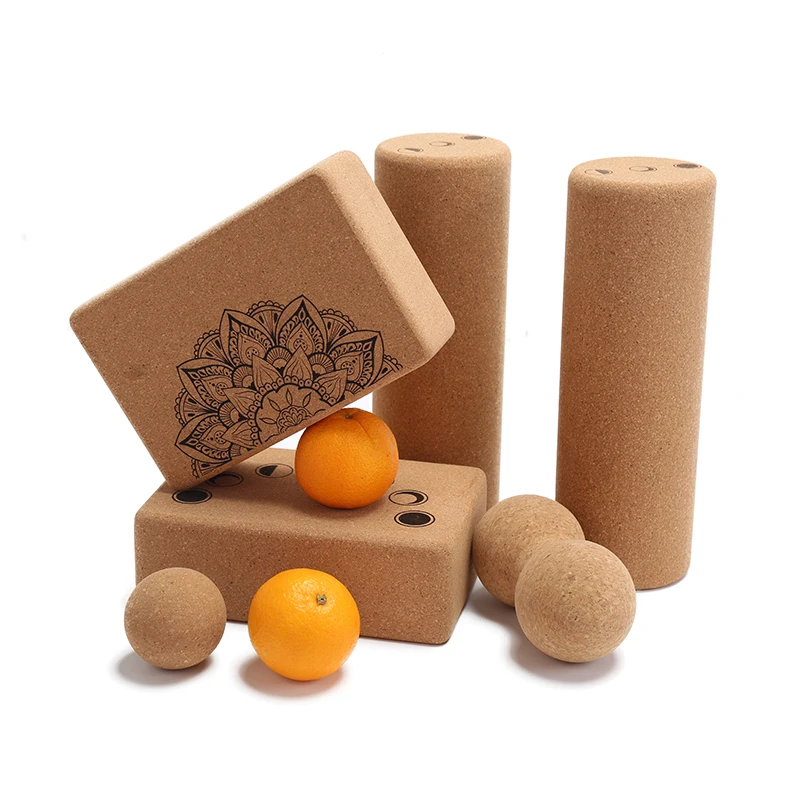 Durable Cork Yoga Mat Environmentally Friendly Recyclable Custom Logo Printed Non-slip