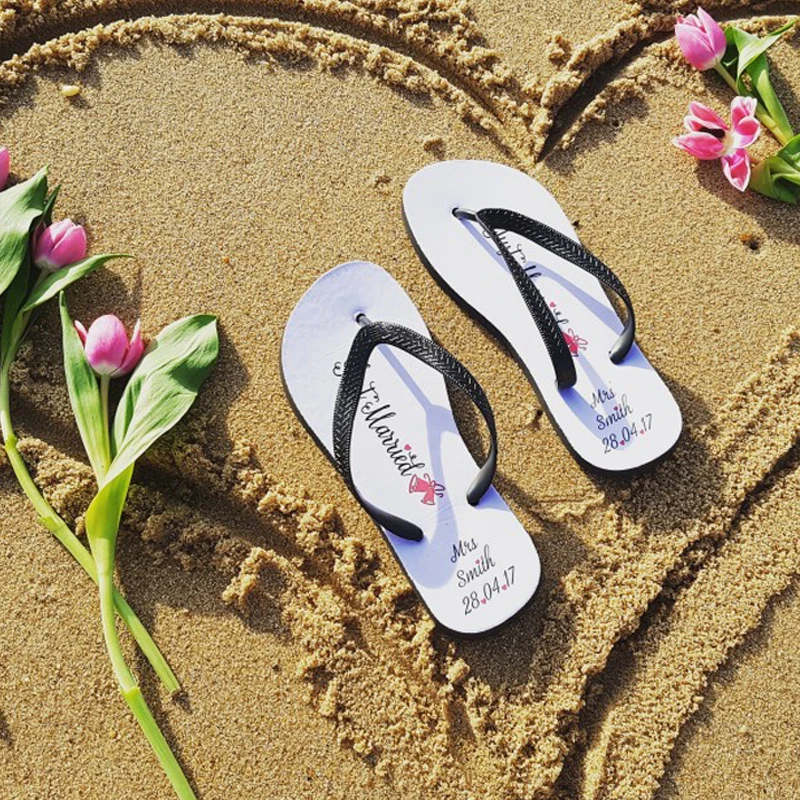 Custom Logo White Flip Flops EVA Sublimation Blank Flip Flop for Wedding Guests