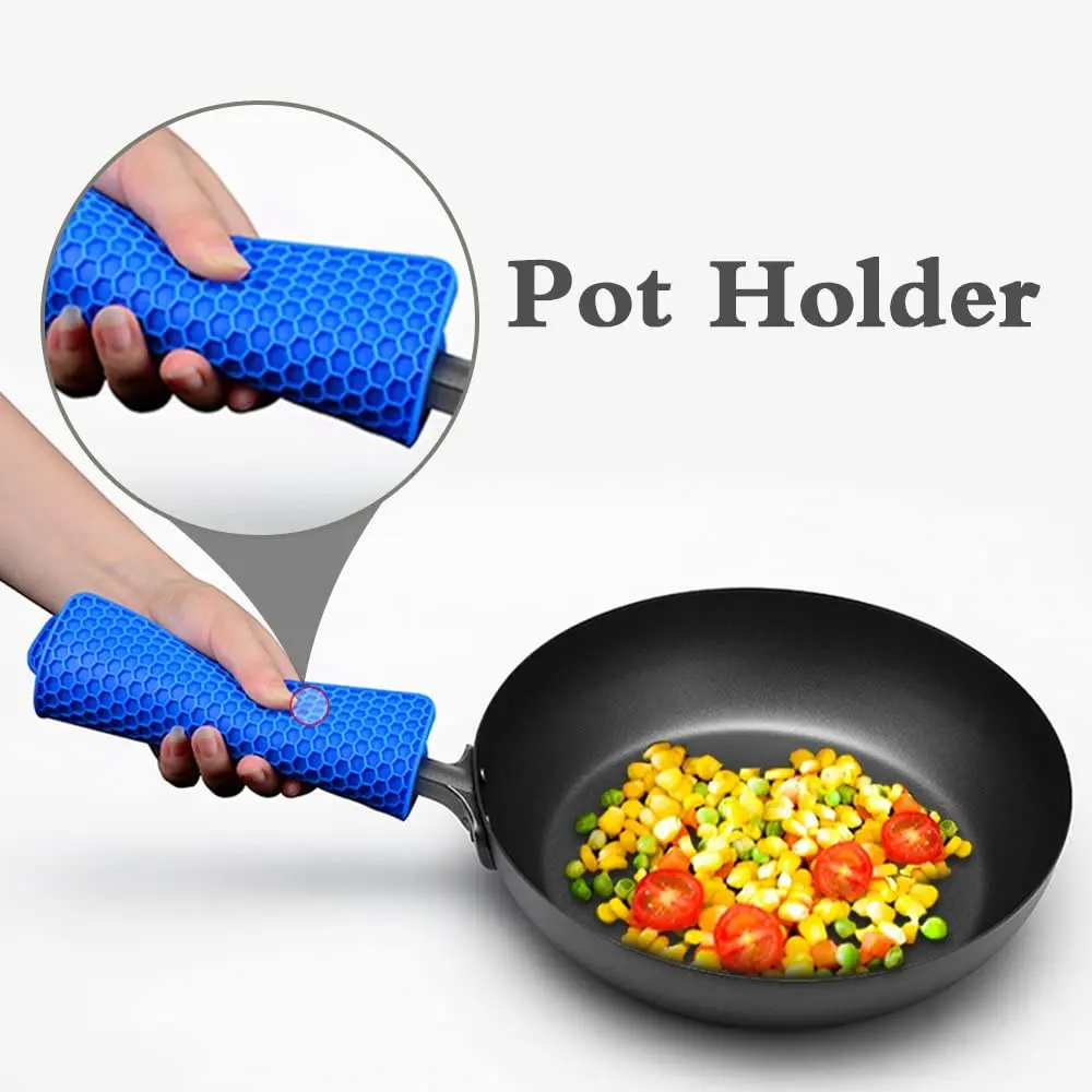 Non-slip Honeycomb Coaster Kitchen Gadget Durable Insulation pad Heat Resistant Pot Holder Hot Pad Square Silicone Trivet Mat