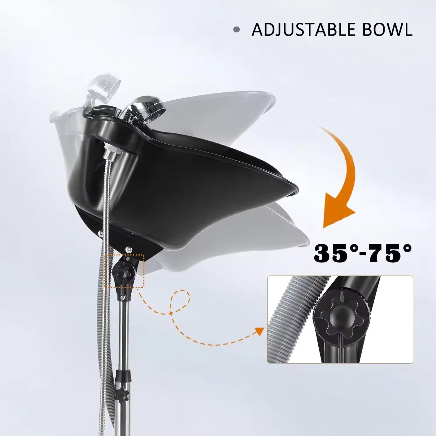 Simple style Deep Shampoo Bowl Adjustable Height Salon Hair Basin