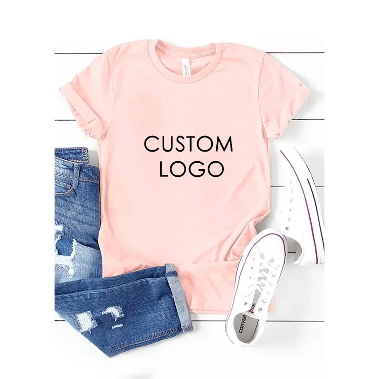 Label Custom T Shirt Printing Blank T-shirt Private Customize Printed Logo O-neck Breathable Women Woven Short Mesh Fabric