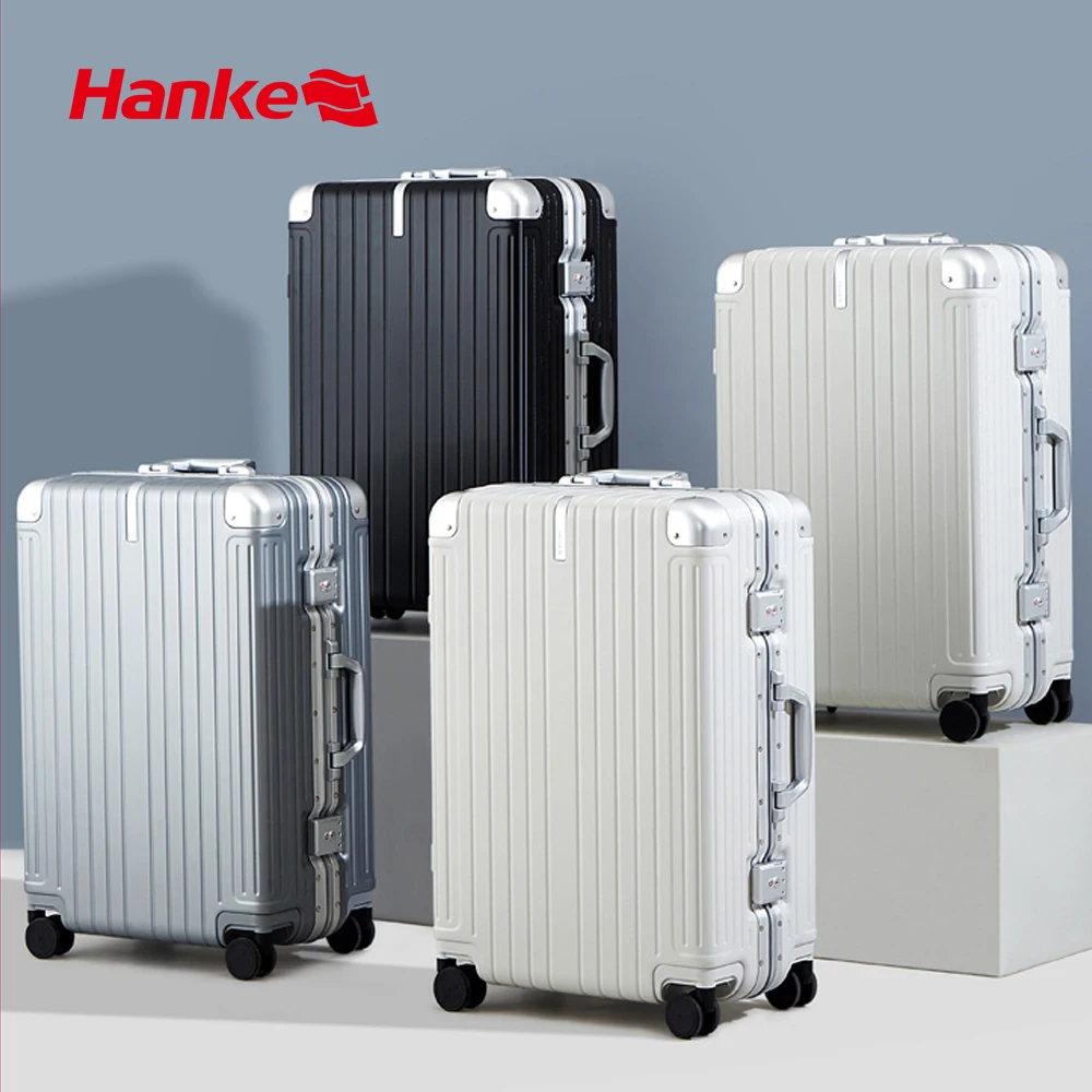 Hanke Aluminum Frame PC Trolley Luggage Koffer Bag Large Capacity Valise Wholesale Travel Luggage Suitcases Sets
