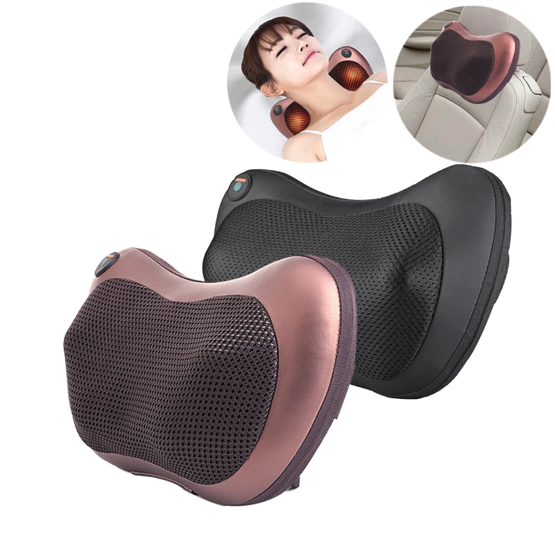 Infrared Electronic Neck and Back Massage Pillow Soft Support for Travel with Shiatsu Vibration Functions for Leg Body Waist