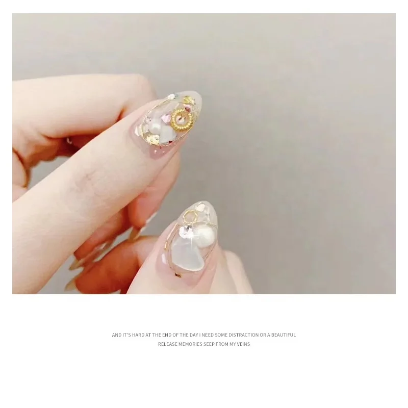 Paso Sico Summer Ice Cream Colors Irregular Shell Stone Natural Candy Colors Nail Art Decoration DIY
