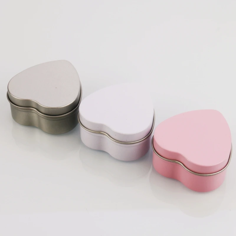 Wholesale Sweet Heart Candy Chocolate Can For Wedding Supplies Tin Box Container 60*59*27mm Heart Shape Tinplate Box