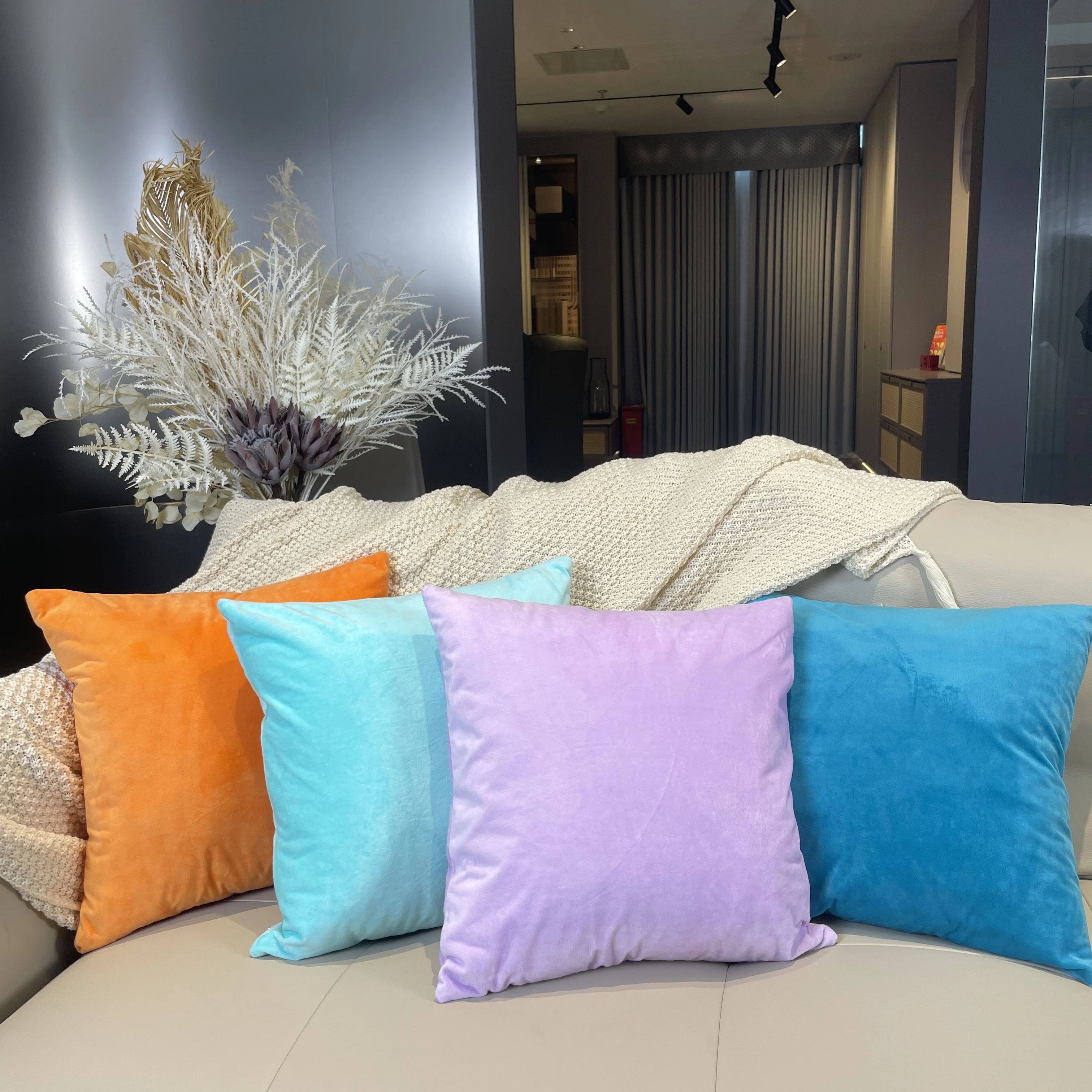 Detachable Velvet Square cushion home sofa decoration pillow home items throw pillow