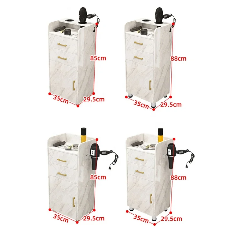 Hot sale barbershop salon furniture multifunction white storage tools cart luxury saloon equipments salon trolley