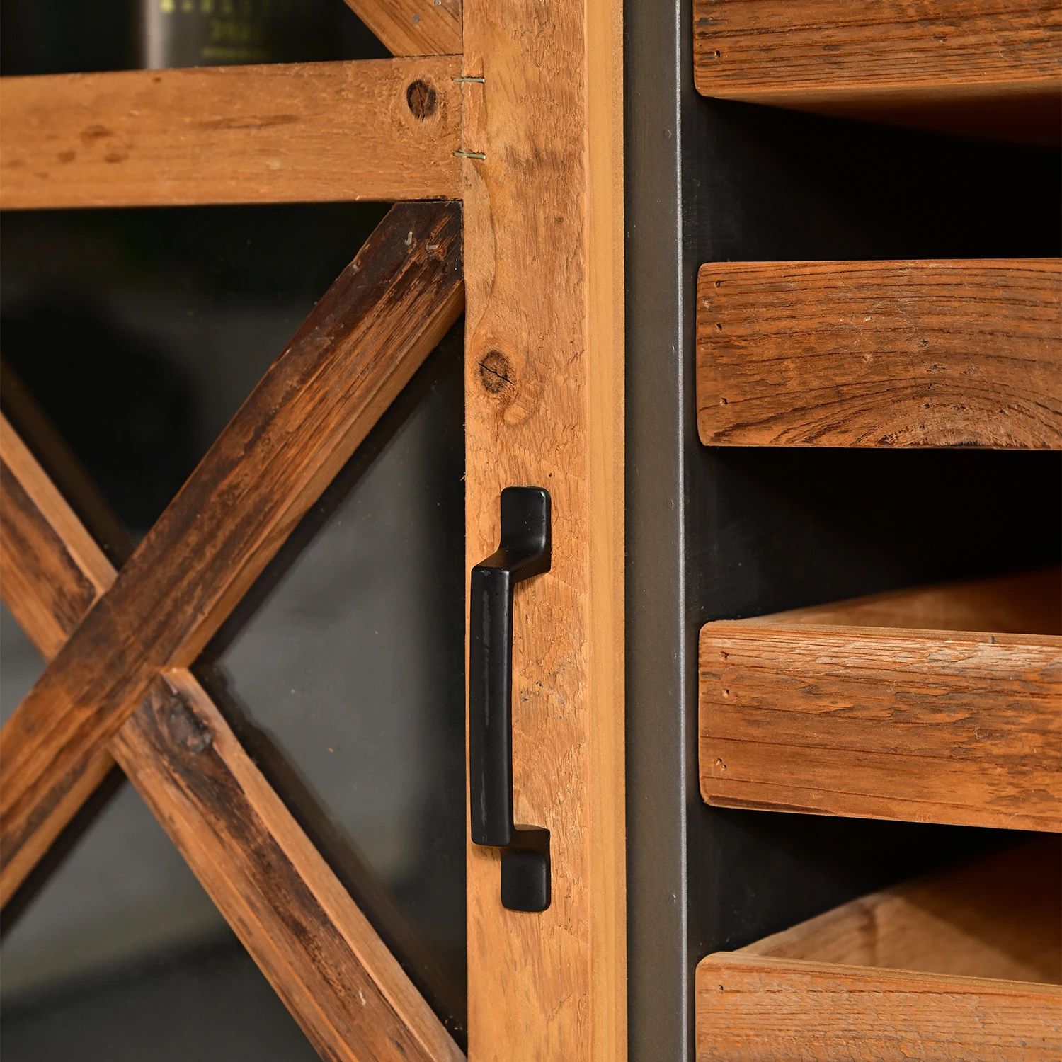 INNOVA HOME antique kitchen sideboard furniture solid wood cabinet with slide barn door