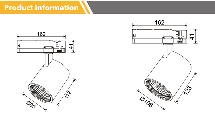 Europe Shop LED Ceiling Track Light 5000 Lumen Focus Spot COB 3-Phase 4 Wires 50W 40W Modern Style Warm White CCT Dali Magnetic