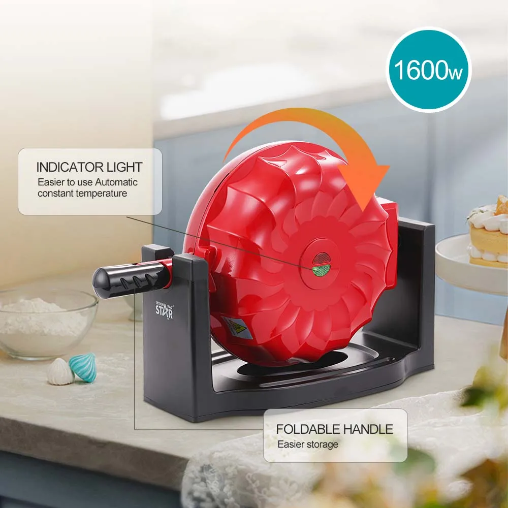 WINNING STAR  ST-9369 Toast Grill Nonstick Electric Coating Tube Cake Maker Machine Baking Muffin Rotated Bundt Cake Maker