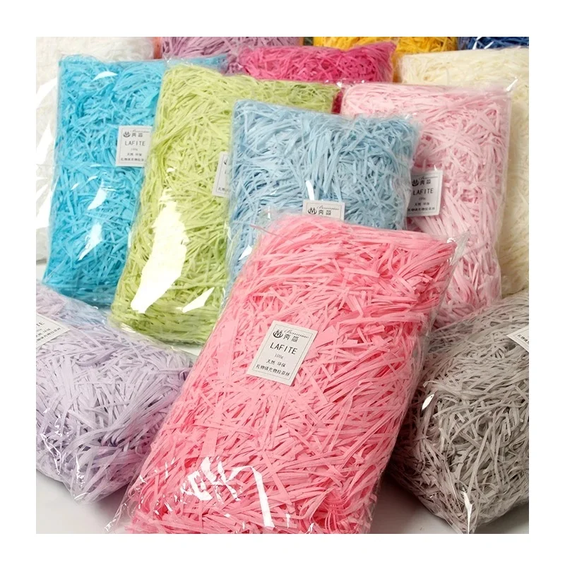 20g/50g Colorful Shredded Crinkle Paper Raffia Candy Boxes DIY Gift Box Filling Material Wedding Marriage Home Decoration