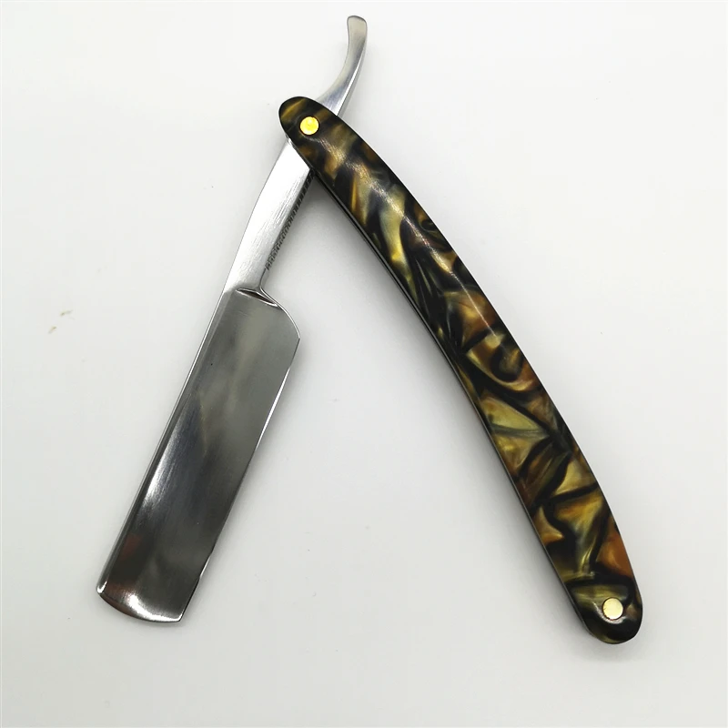 
Wholesale stainless steel black blade private label straight shaving razor 