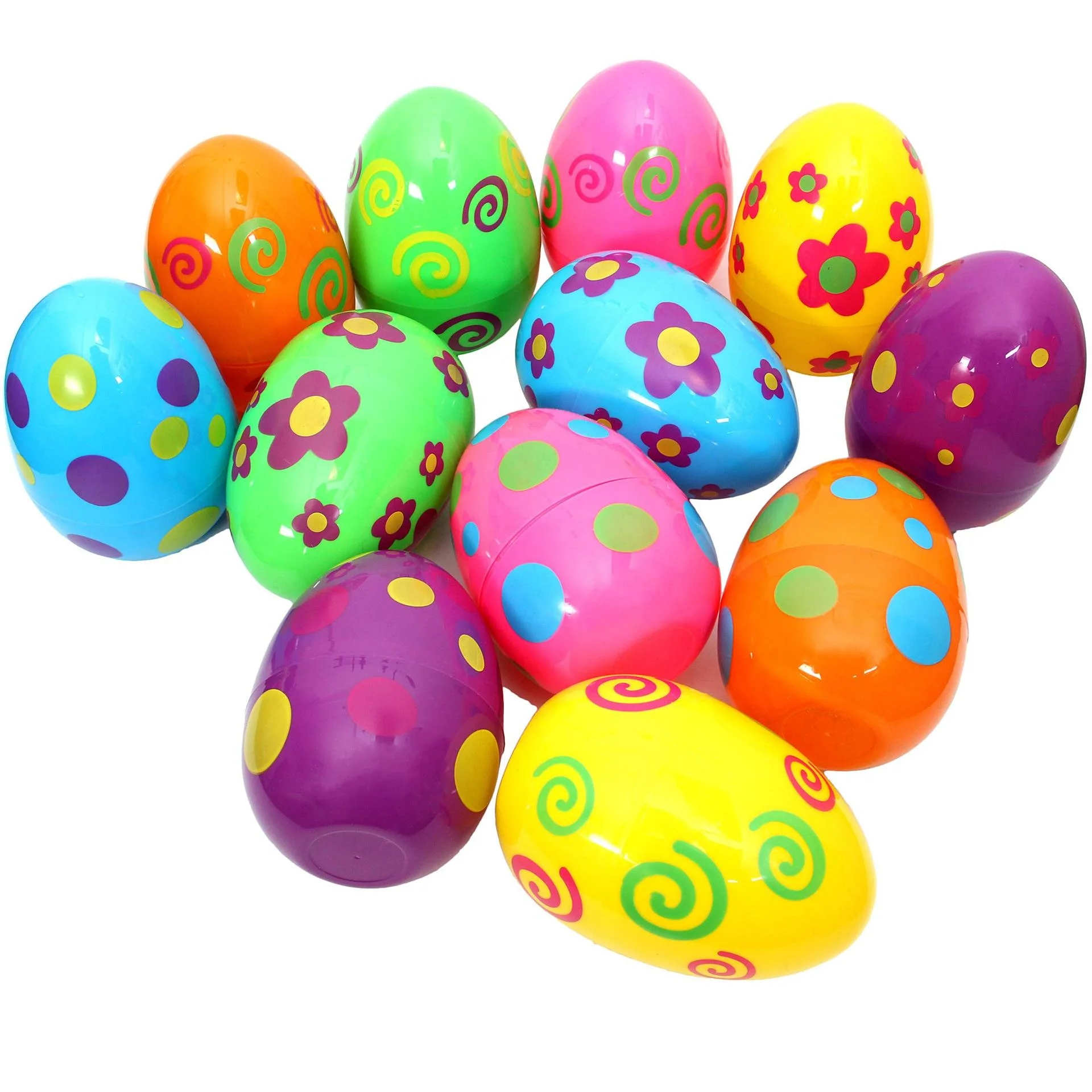 New Design Multi-functional Printed Empty Plastic Eggs Fillable Plastic Easter Eggs  for Filling Treats and Party Favor