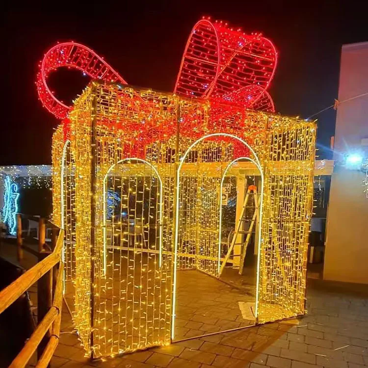 Китайский завод 3d мотив свет Рождественское украшение Подарочная коробка светодиодный