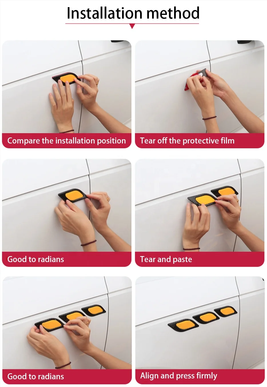 Car Stickers Reflective Arrow Sign Tape Warning Safety Auto Stickers Decal