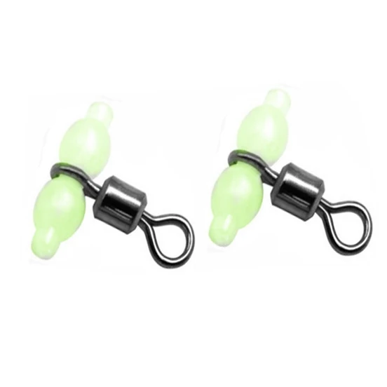 Rikimaru  Luminous Gourd Bearing Rotating Fishing Swivel Snap with Bearing pearl beads