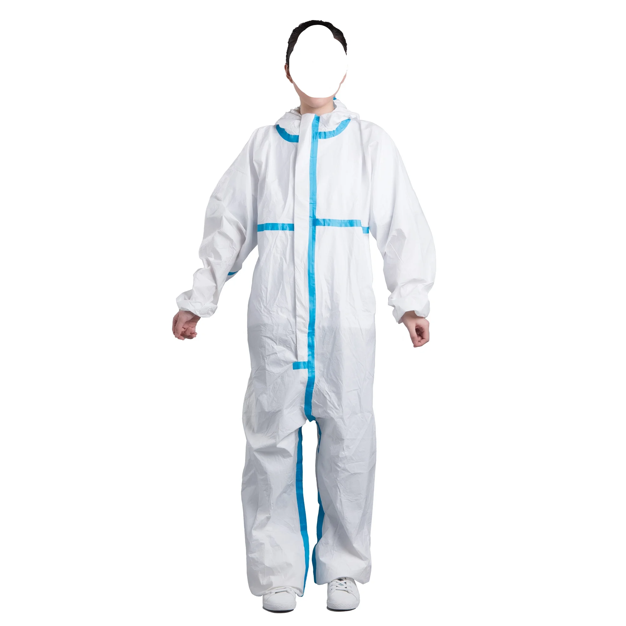 Safety Medical Workwear Ppes Chemical Waterproof Womens Men Work Protective Disposable Coverall Suit