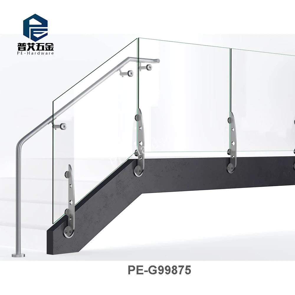 new design floor mounting stair glass balustrade