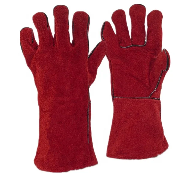 Factory 14" Cow Leather Welding Work Gloves With Insulated Lining
