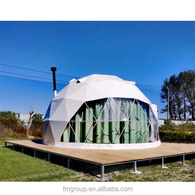 Hot Sale Geodesic Dome Tent Outdoor Glamping Tent  With Bath Eco Luxury Camping  Round Shaped Desert Dome Tent For Party Event