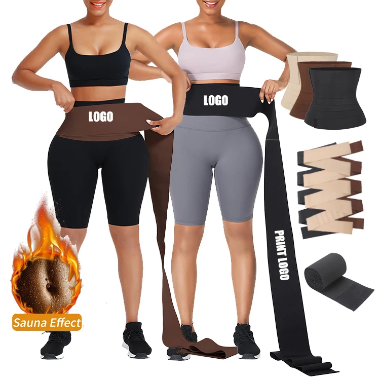 Custom Service Belly Wrap Waist Trainer Bandaga Wrap Elastic Postpartum Tummy Tuck Belt Invisible Corset Latex Waist Trainer
