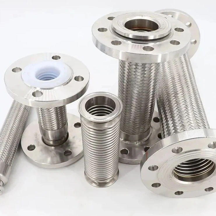 High strength luxury high standard flexible corrugated high temperature flanged stainless steel metal hose