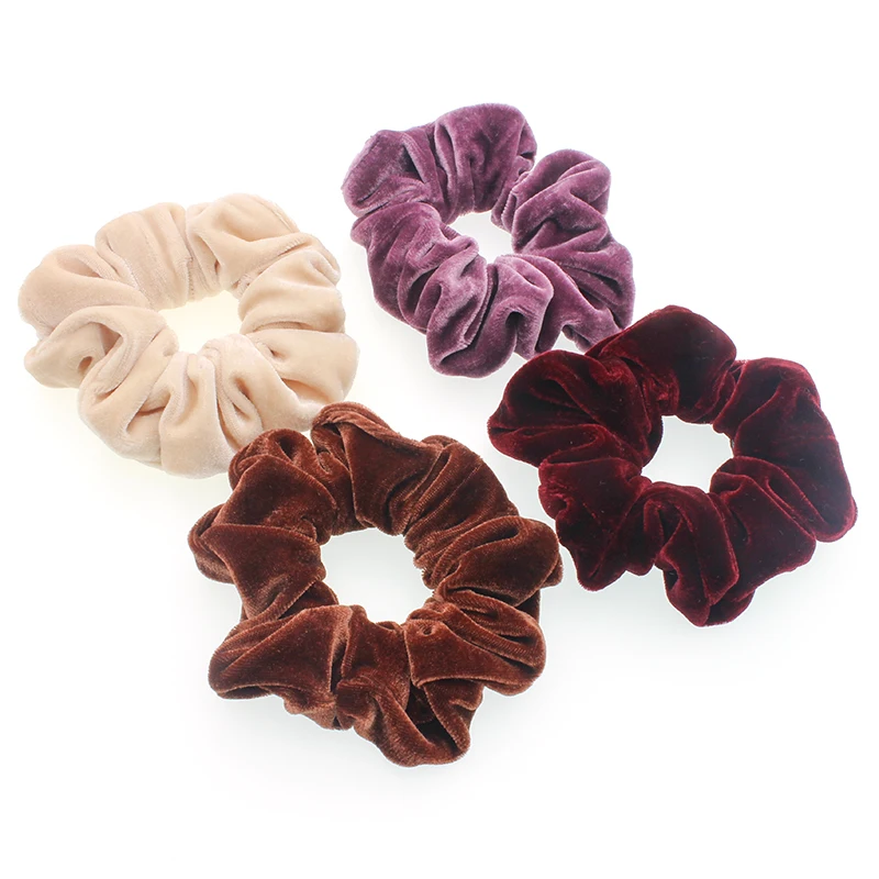 2021 New arrival Wholesale bowknot elastic hair bands velvet hair scrunchies accessories