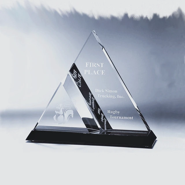 Wholesale Factory Triangle Acrylic Award Trophy Custom Shape Award Trophy