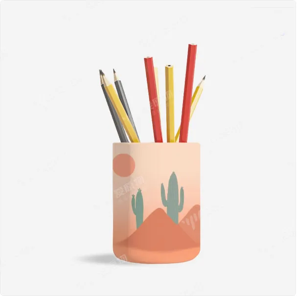 Custom geometry design pen holder organizer Round pencil case Holder office school pencil box