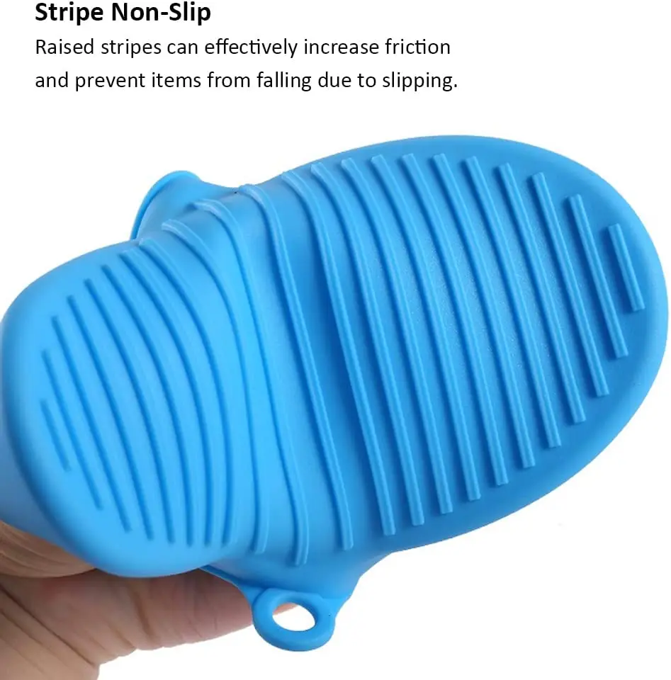 2024 Hot Amazon Custom Color Logo Short Silicone Oven Mitts for Kitchen Heat Resistant Gloves for Cooking and Baking
