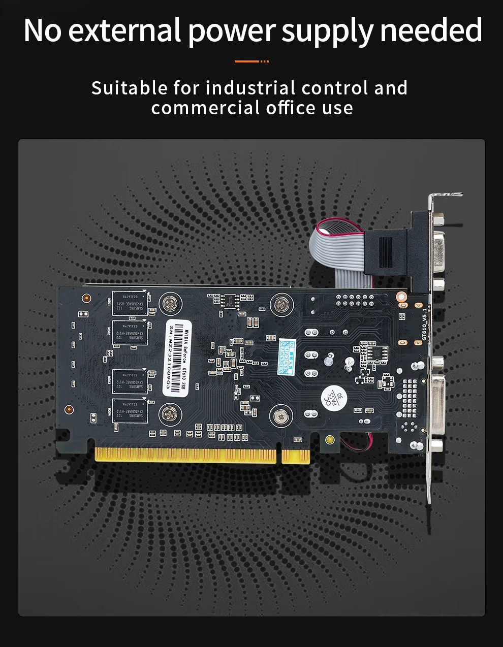 Новая оригинальная видеокарта GT610 GPU Nvidia Geforce 2GB GDDR3 VGA 35W 64-разрядная для настольных ПК